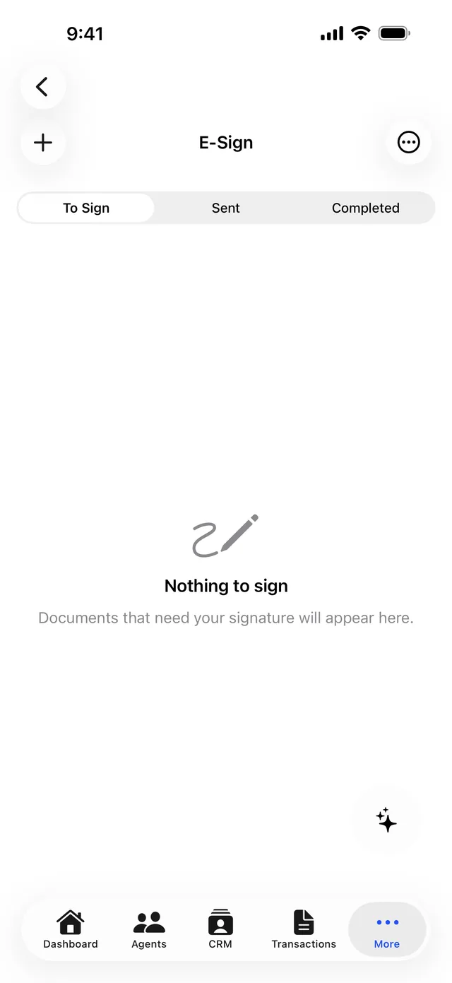 E-Sign document inbox in the Broker Simple iPhone app